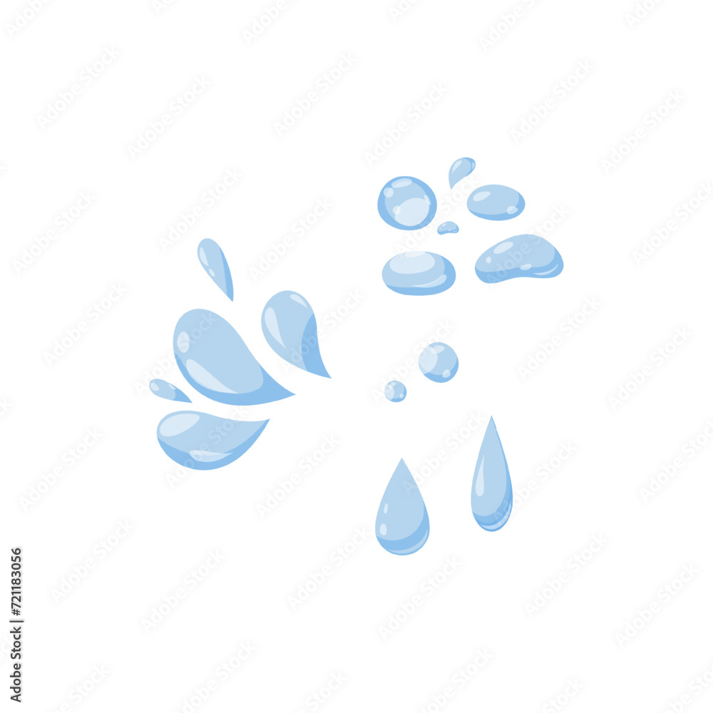 Blue water drop icon set. Vector collection of flat drops