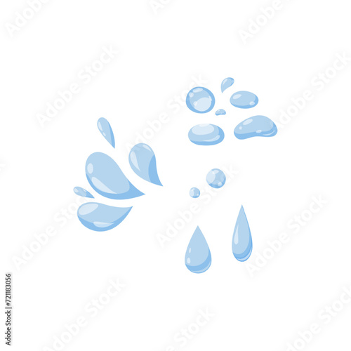 Fototapeta Naklejka Na Ścianę i Meble -  Blue water drop icon set. Vector collection of flat drops