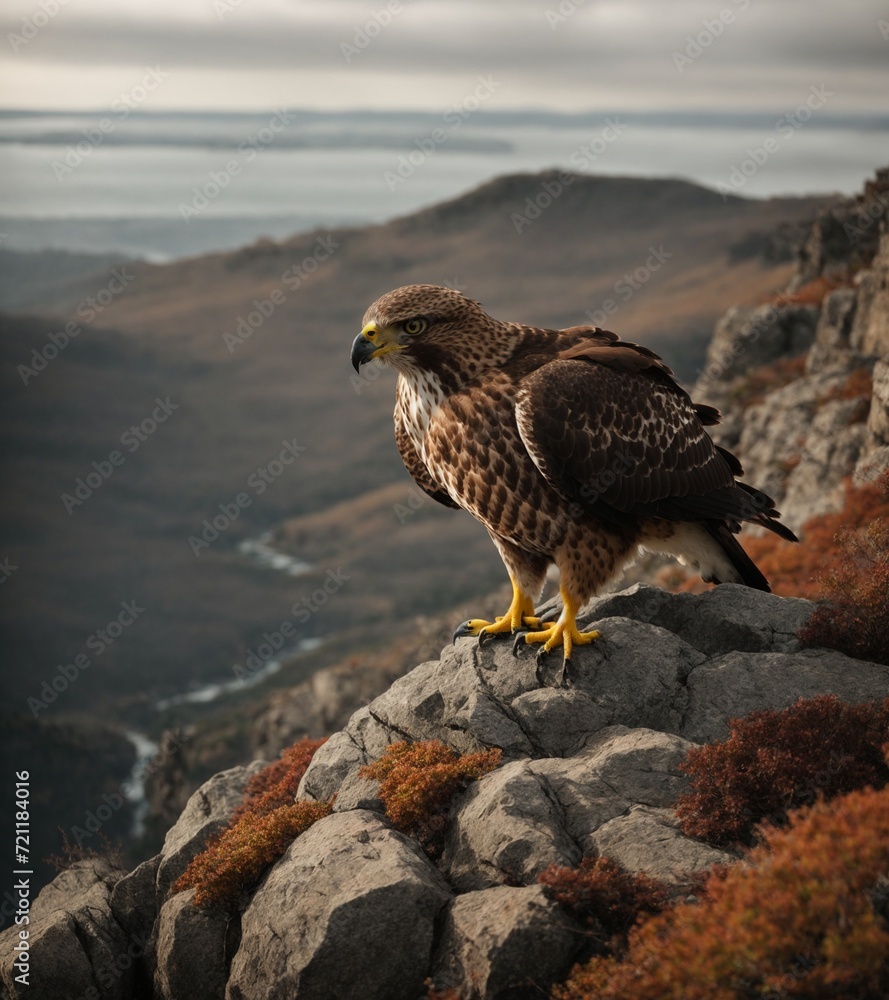Fototapeta premium eagle on the rock