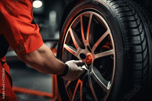 Tire Fix Wheel Change Man Mechanic Car