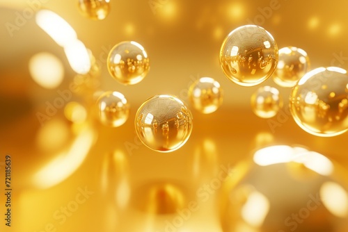 Group of Shiny Balls Floating in the Air