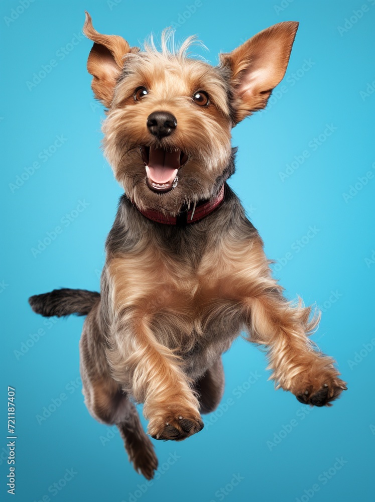 Pure Joy: Excited Dog Jumping with Delight