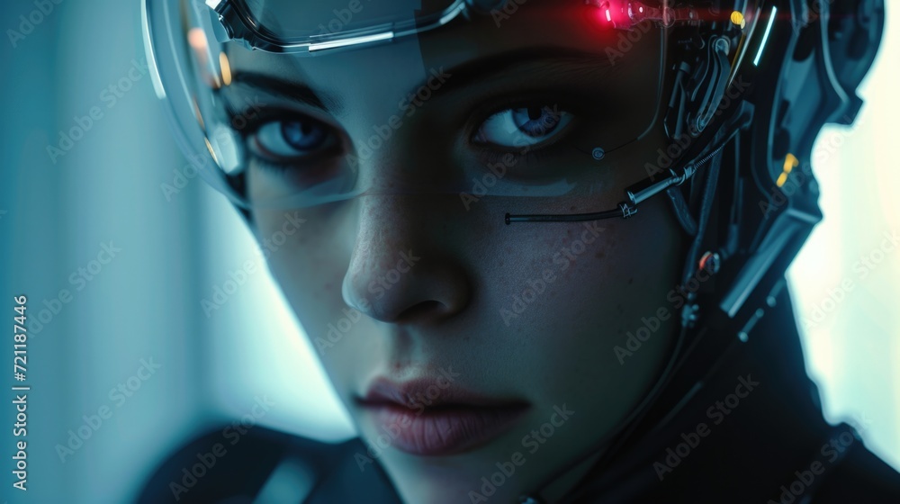 Portrait of a spooky futuristic female cyborg Portrait of a spooky futuristic female cyborg