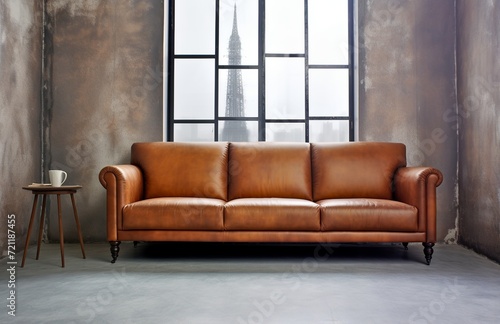 Modern Orange Sofa in Stylish Interior Design Setting