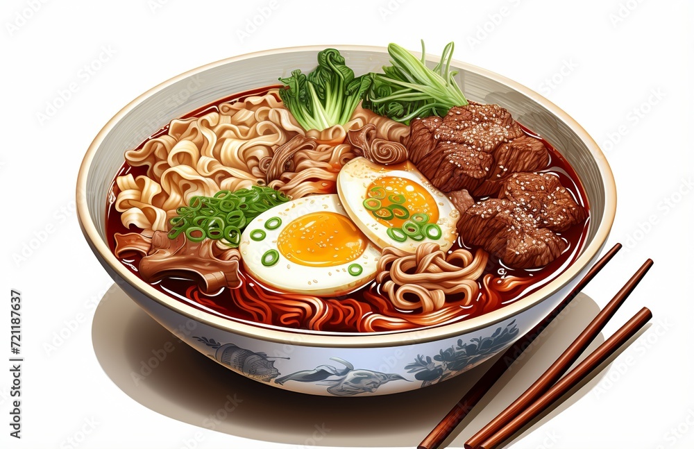 Artistic Ramen Bowl with Flavorful Toppings Artistic Ramen Bowl with Flavorful Toppings