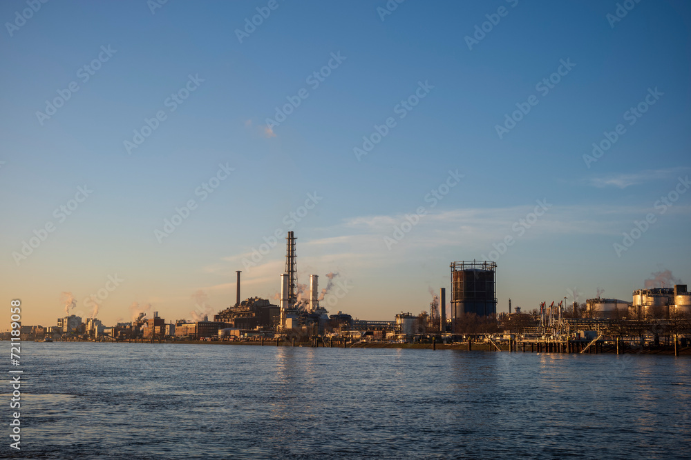 refinery at sunrise