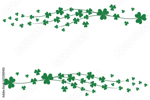 seamless border of green leaves of shamrock clover. Patricks day vector. EPS 10 © The Little Foot