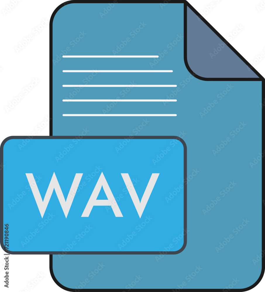WAV File extension Icon Fill and Outline WAV File extension Icon Fill and Outline