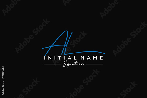 Initial AL signature logo template vector. Hand drawn Calligraphy lettering Vector illustration.