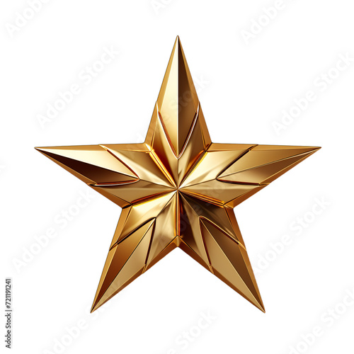 golden star isolated on white