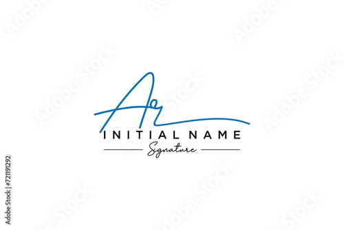 Initial AR signature logo template vector. Hand drawn Calligraphy lettering Vector illustration.