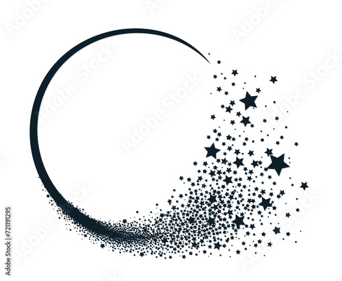 The round frame with stars.