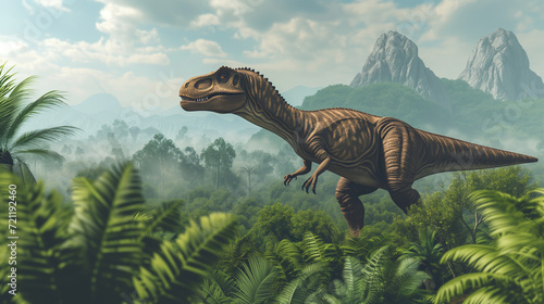 AI imagination of a Megalosaurus dinosaur. AI generated