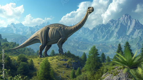 AI imagination of a Diplodocus dinosaur. AI generated © MoiraM