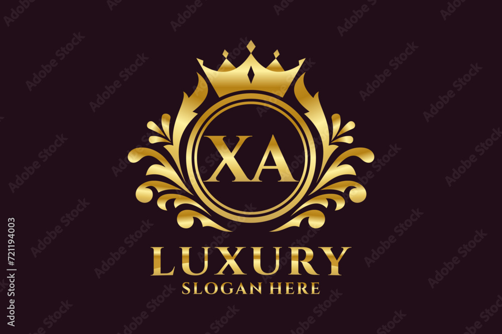 Fototapeta premium Initial XA Letter Royal Luxury Logo template in vector art for luxurious branding projects and other vector illustration.