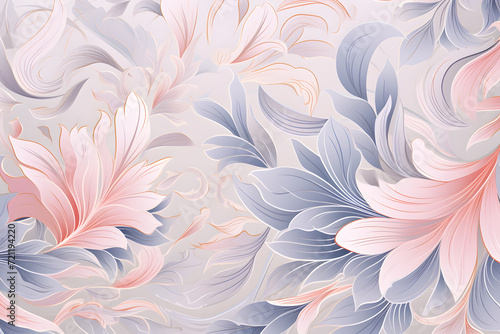 Elegant floral patterns in pastel hues background
