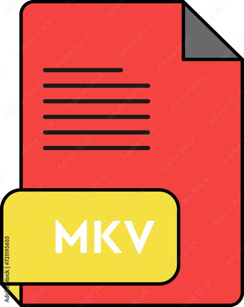 MKV File Extension icon Dandelion and Coral Red Crisp Corners MKV File Extension icon Dandelion and Coral Red Crisp Corners