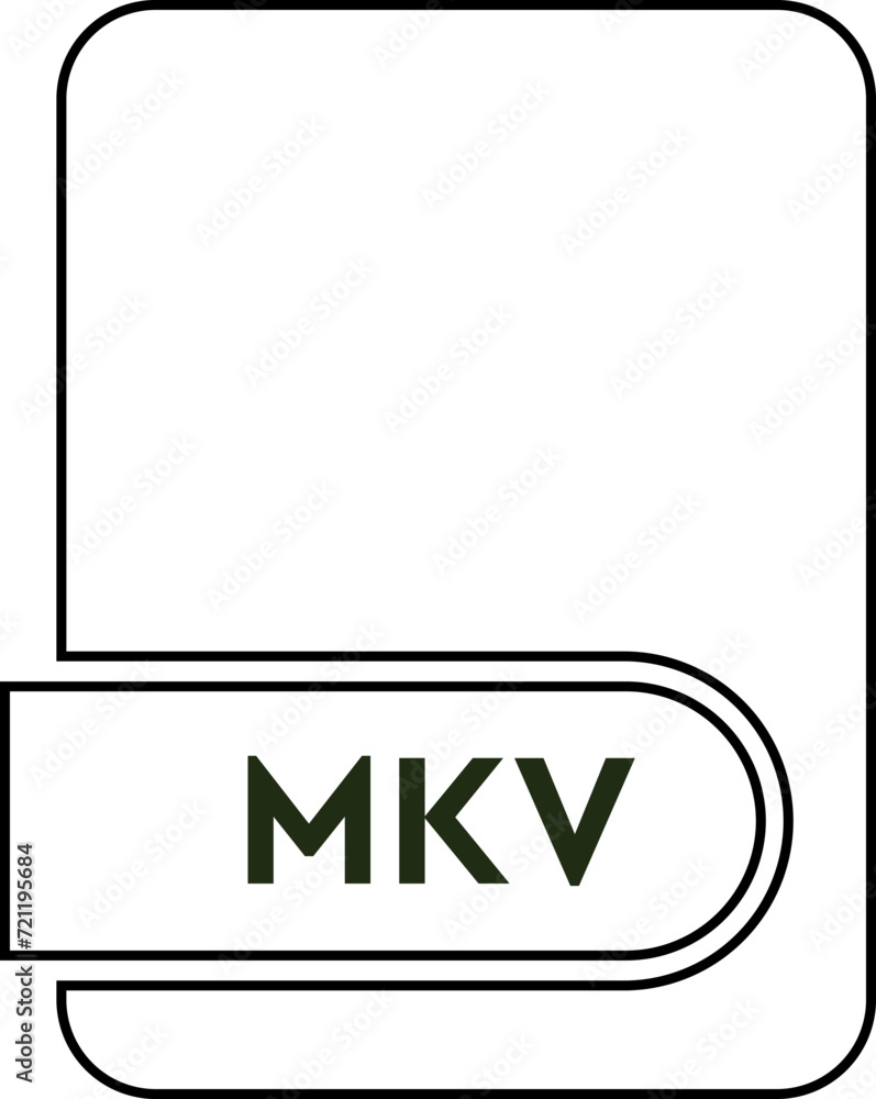 MKV File format icon black outline MKV File format icon black outline