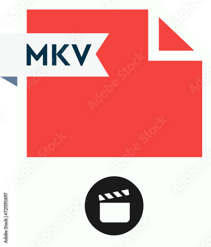 MKV File format icon  roe color fill