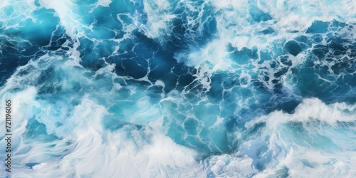 The energy of the water, the stormy waves of beautiful blue ocean gives strength