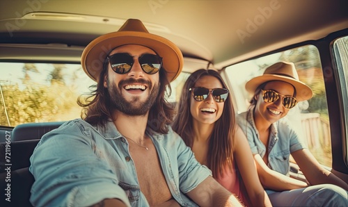 Photo of People Enjoying a Road Trip Adventure With Friends © uhdenis