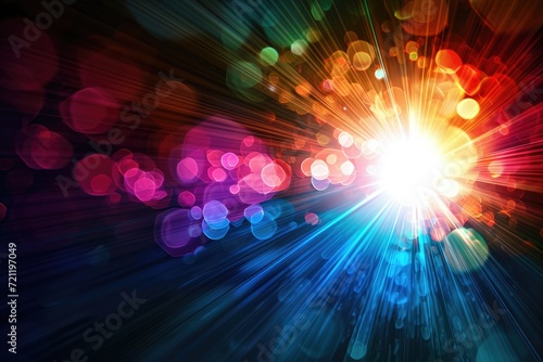 Colorful Lens Flare and Abstract Light Glow Background for Celebrations