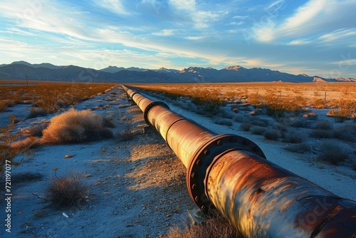 Resource Transport: Pipeline Network in California's Mojave Desert photo