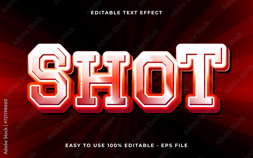 Shot 3d style editable text effect template