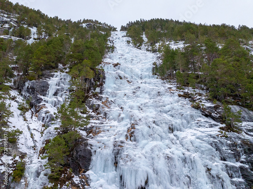 Frozen waterfall in Norway