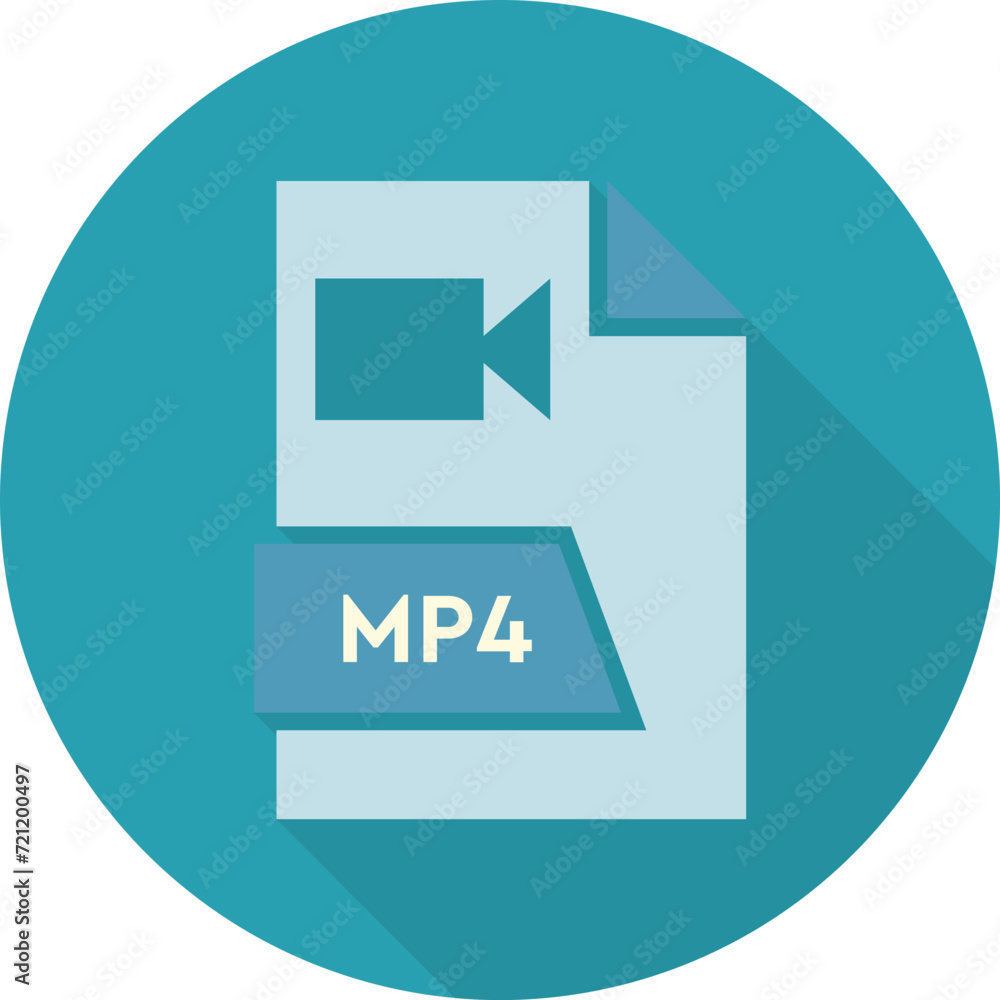MP4 File format icon space in shapes and circular shape outside MP4 File format icon space in shapes and circular shape outside