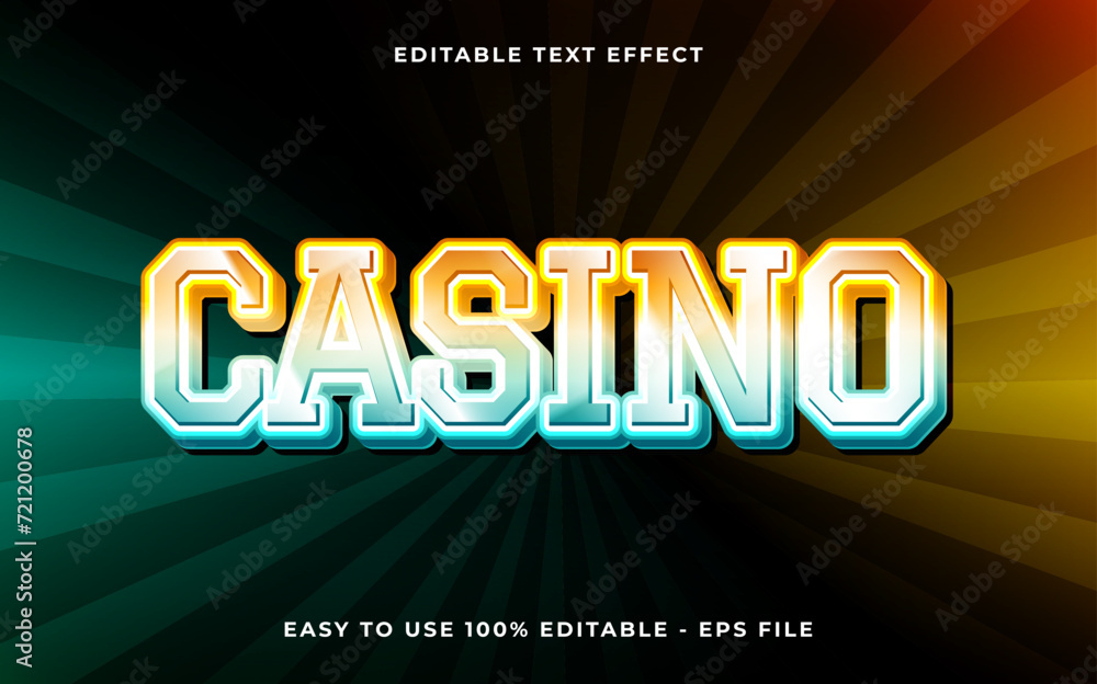 Obraz premium casino 3d style editable text effect template