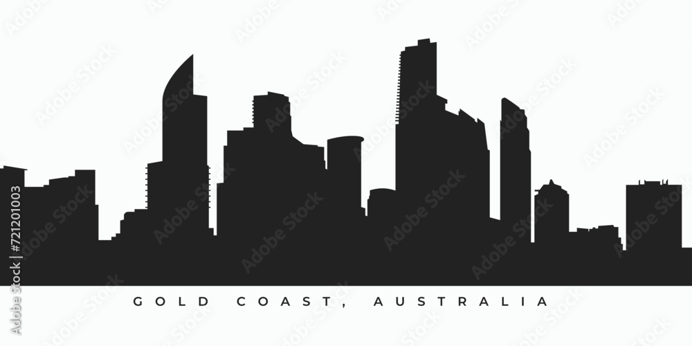 Gold Coast city skyline silhouette