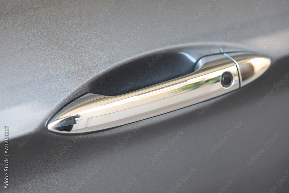 Door panel with unlock handle of modern car Door panel with unlock handle of modern car