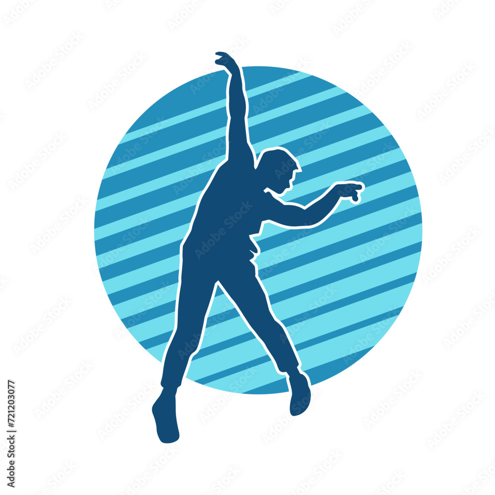 Silhouette of a slim man dancing pose. Silhouette of a male dancer in action pose. Silhouette of a slim man dancing pose. Silhouette of a male dancer in action pose.