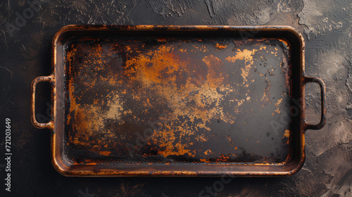 Burned vintage baking tray