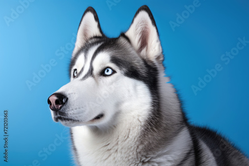 Close-up portrait of a husky dog