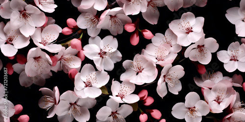 close up of pink magnolia flowers, Prunus cerasifera cherry plum myrobalan plum tree in bloom,
 photo