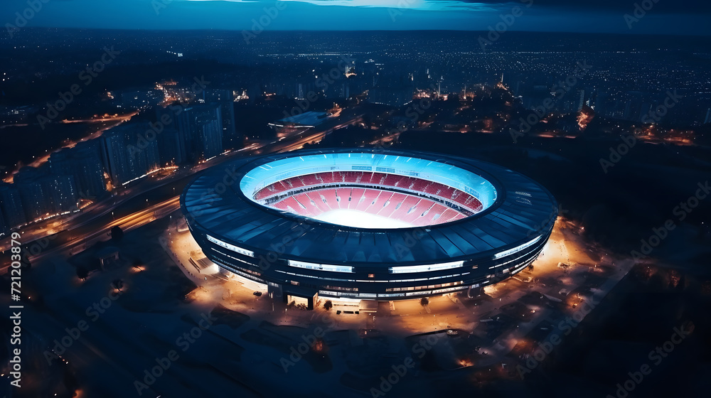 football stadium drone view