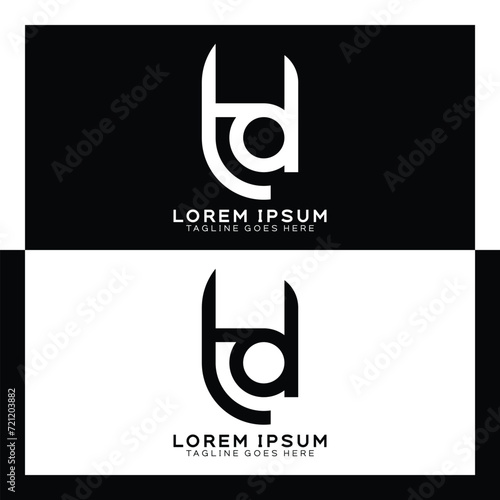 TD initial letter logo. Alphabet T and D pattern design monogram