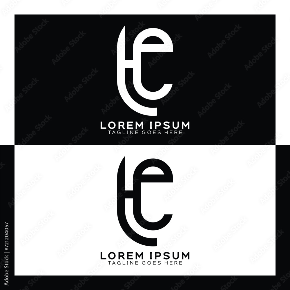 Obraz premium TE initial letter logo. Alphabet T and E pattern design monogram