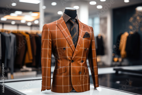 Stylish men's suit with jacket on a mannequin