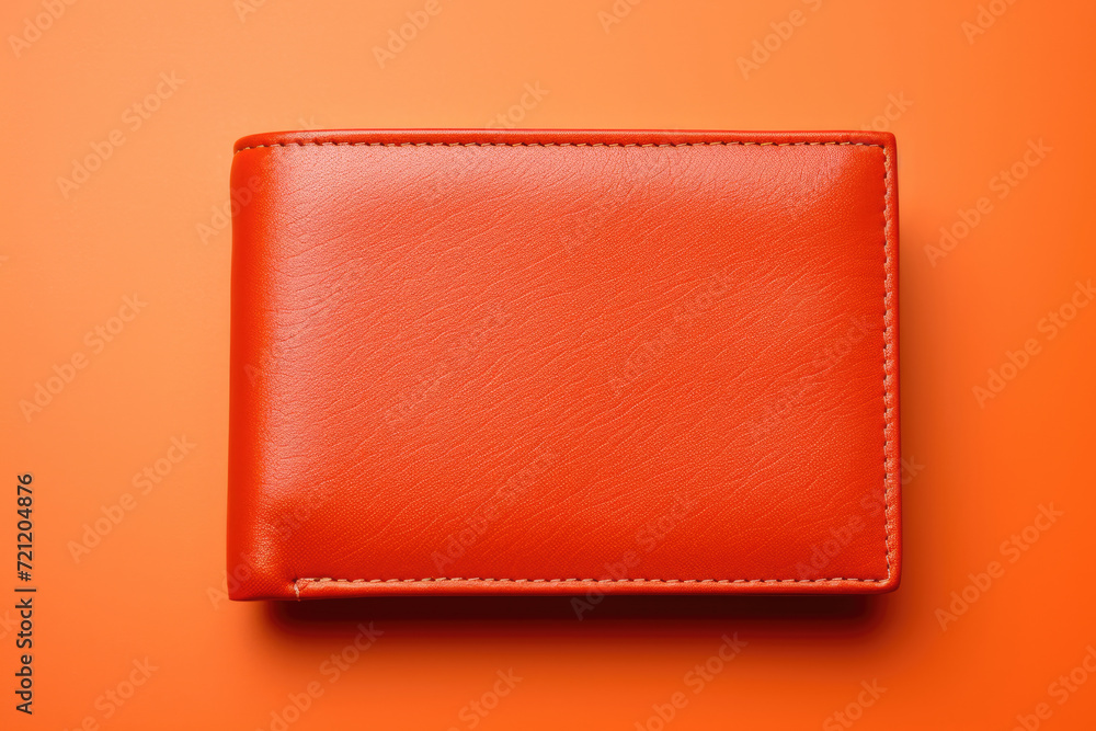 Bright orange stylish leather wallet Bright orange stylish leather wallet