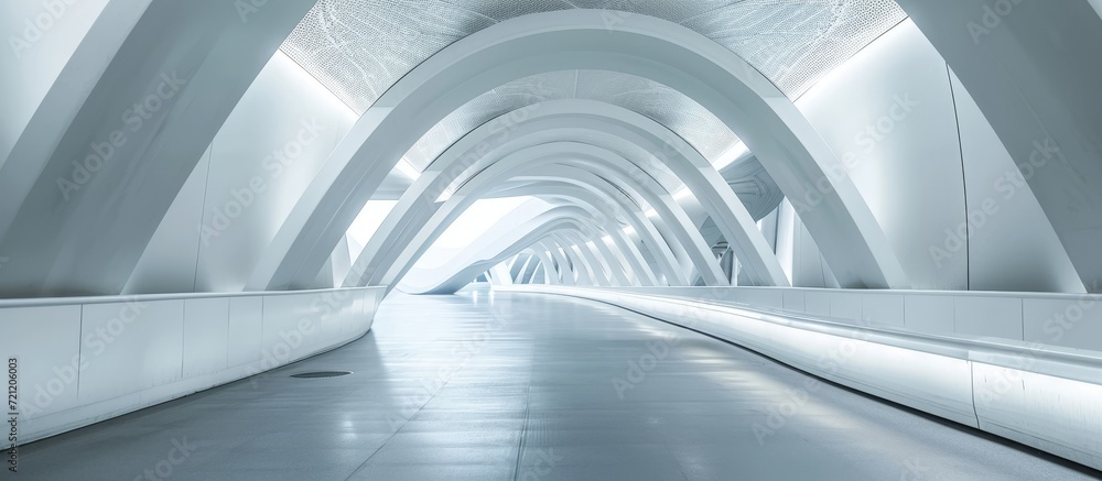 Fototapeta premium Captivating Curves of a Modern White Steel Bridge