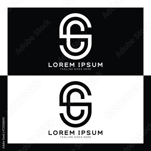 SC initial letter logo. Alphabet S and C pattern design monogram