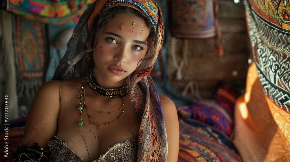 Berber Woman in Traditional Moroccan Attire