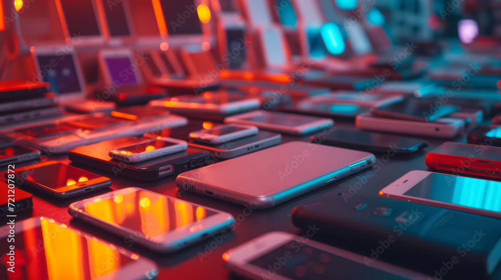 A diverse array of modern technology gadgets and electronics neatly organized on a wooden surface, showcasing personal tech variety. A diverse array of modern technology gadgets and electronics neatly organized on a wooden surface, showcasing personal tech variety.