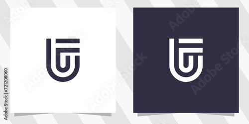 letter uf fu logo design vector photo