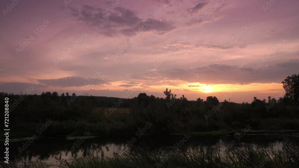 Sunrise over the Suprasl River on an autumn,september day. Sunrise over the Suprasl River on an autumn,september day.