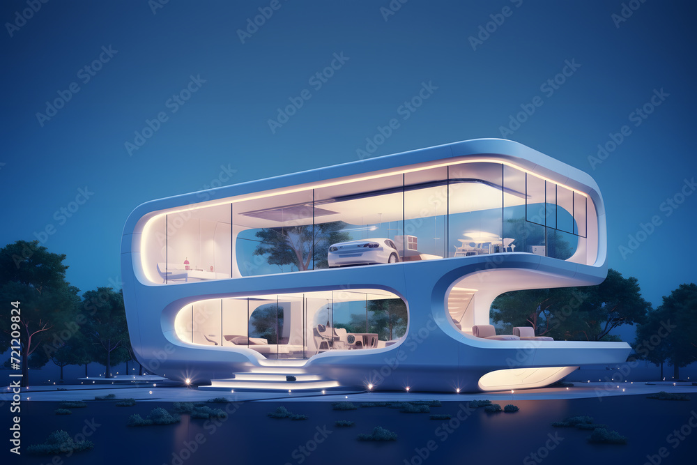 Futuristic Smart House Building Futuristic Smart House Building