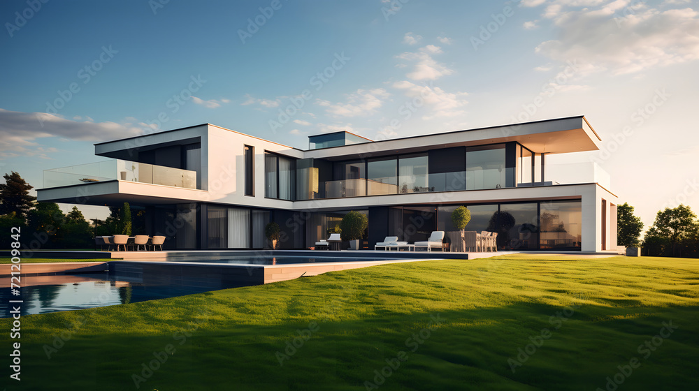 Modern House with Spacious Lawn and Clean Lines Modern House with Spacious Lawn and Clean Lines